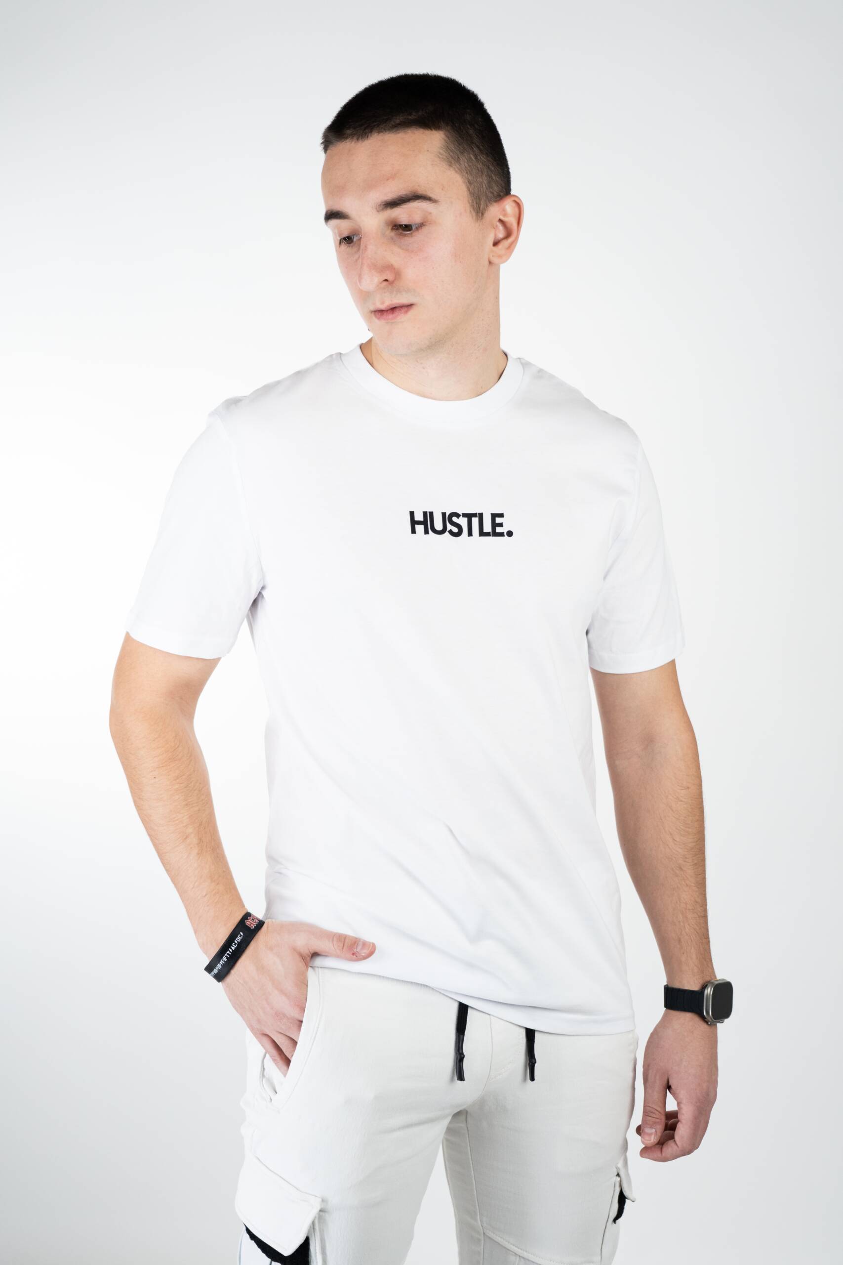 Hustle. Tee Medium Fit White - Image 2